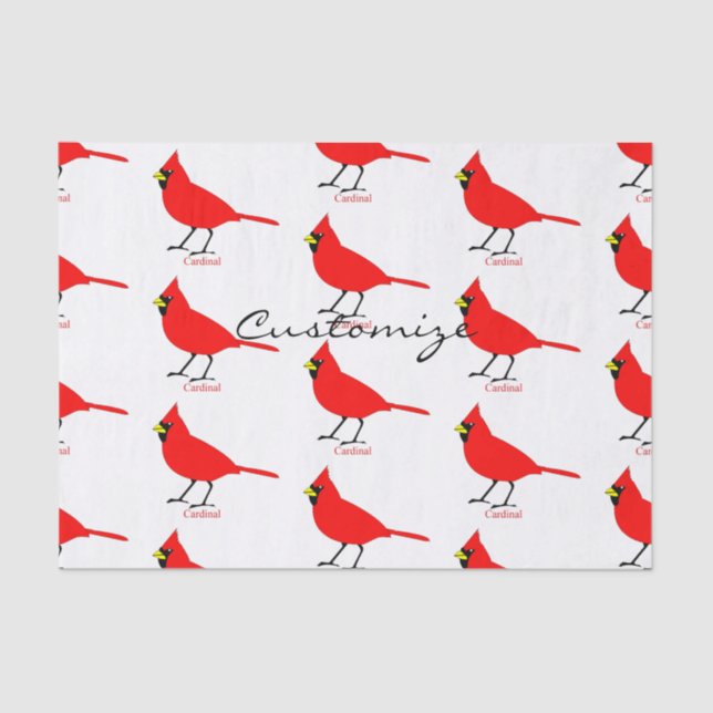 Red Cardinal Bird Thunder_Cove Tissue Paper (Front)