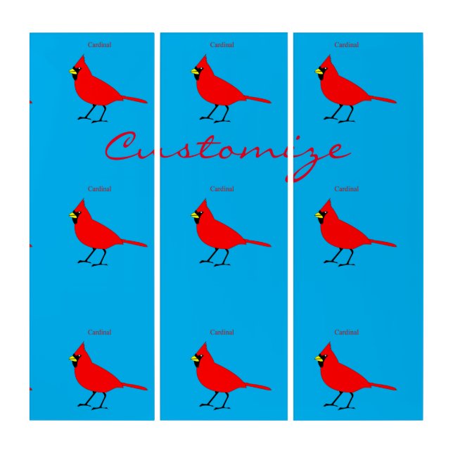 Red Cardinal Bird Thunder_Cove Triptych (Front)
