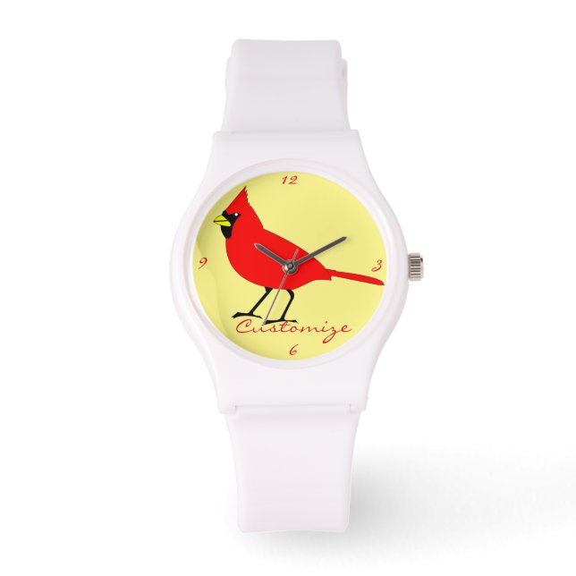 Red Cardinal Bird Thunder_Cove Watch (Front)