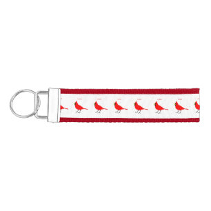 Red Cardinal Bird Thunder_Cove Wrist Keychain
