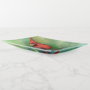Red Cardinal Bird Trinket Tray