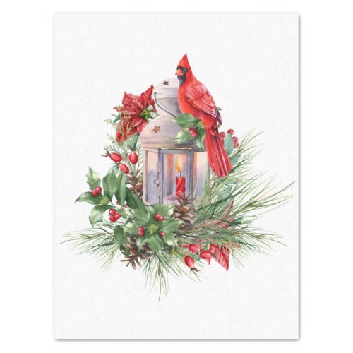Red Cardinal Bird Watercolor Winter Christmas Tissue Paper