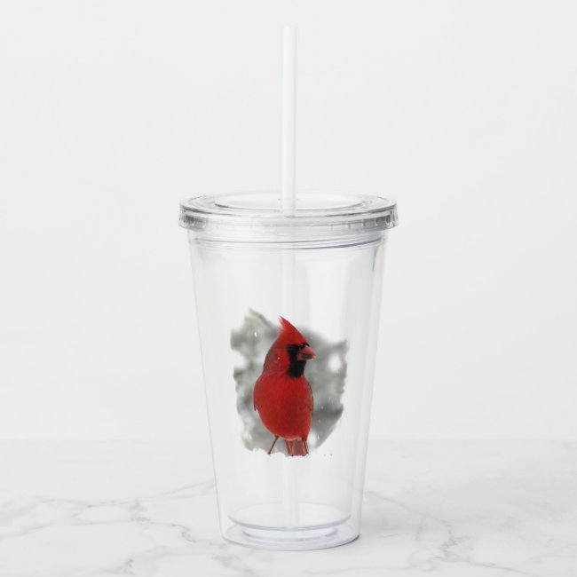 Red Cardinal Bird Wildlife Acrylic Tumbler
