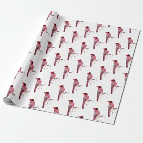 Red Cardinal Bird Wrapping Paper