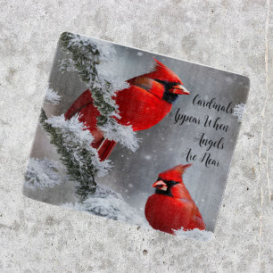 Red Cardinal Birds Angels Are Near Cutting Board
