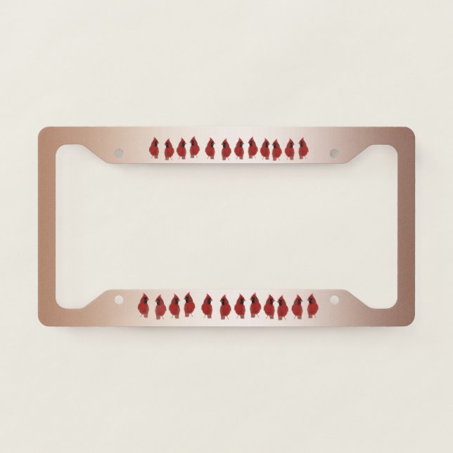 Red Cardinal Birds License Plate Frame (Front)