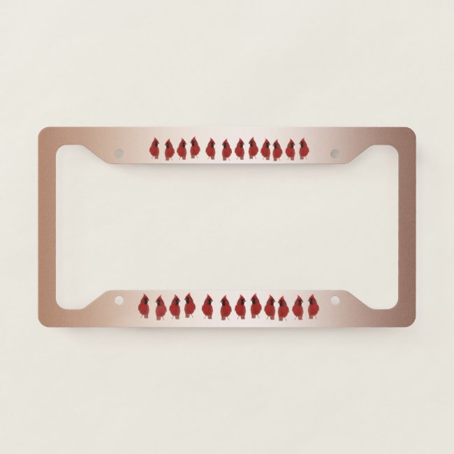 Red Cardinal Birds License Plate Frame