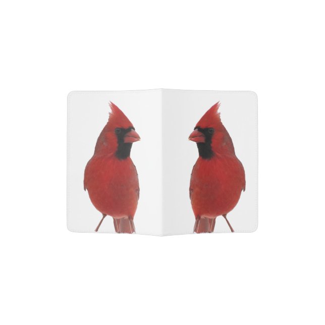 Red Cardinal Birds Passport Holder (Opened)