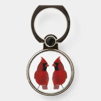 Red Cardinal Birds Phone Ring Holder