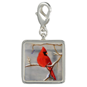 Red Cardinal Charm and Bracelet