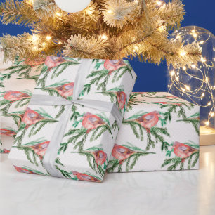 Red Cardinal Christmas Birds Wrapping Paper
