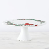 Red Cardinal Christmas Cheer Cake Plate (3/4)