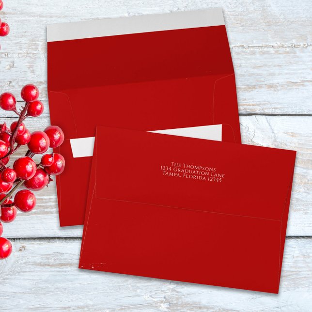 Red Cardinal Christmas Elegant Return Address  Envelope (Creator Uploaded)