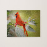 Red Cardinal Christmas Holidays Nature Jigsaw Puzzle