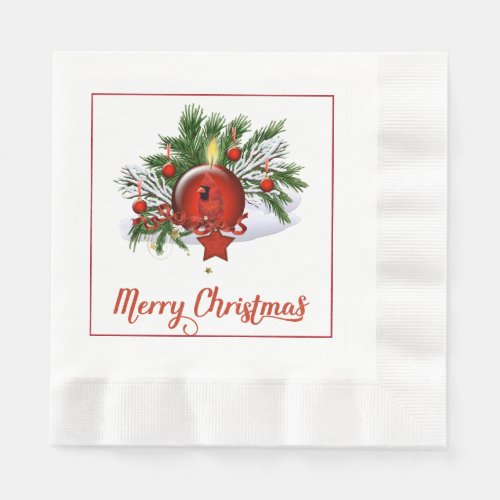 Red Cardinal Christmas Paper Napkin