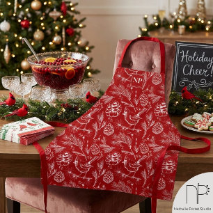 Red Cardinal Christmas Personalized Apron