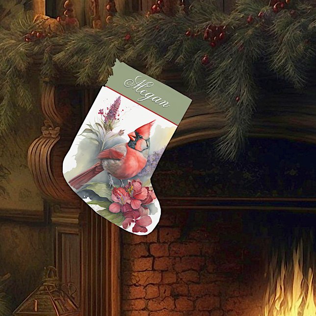 Red Cardinal Christmas Small Christmas Stocking (Creator Uploaded)