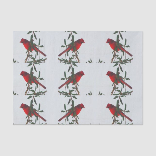 Red Cardinal Christmas Tissue Paper (Front)