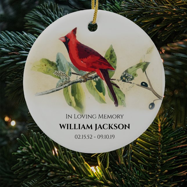 Red Cardinal Christmas Tree Ceramic Ornament (Creator Uploaded)