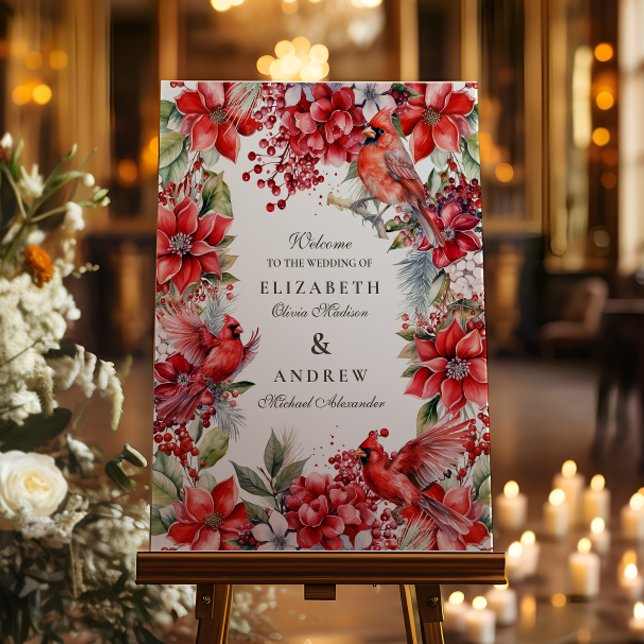 Red Cardinal Christmas Wedding Foam Board (Creator Uploaded)