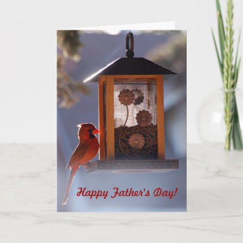 Red Cardinal Fathers Day Card