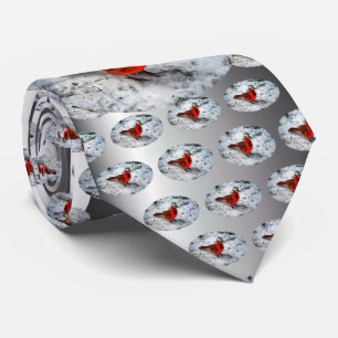 Red Cardinal Feathers and Plumage Neck Tie