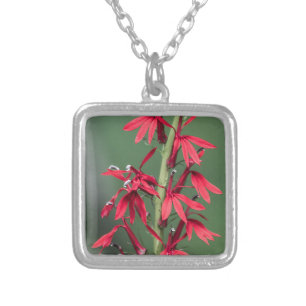 Red Cardinal Flower Necklace