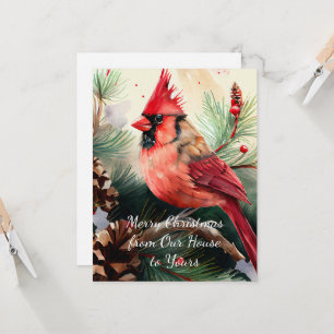 Red Cardinal from Our House to Yours Invitation