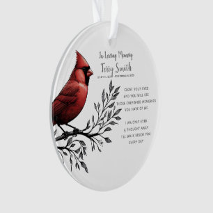 Red Cardinal Funeral / Memorial Ornament