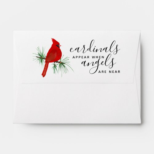 Red Cardinal Funeral Stationery Envelope