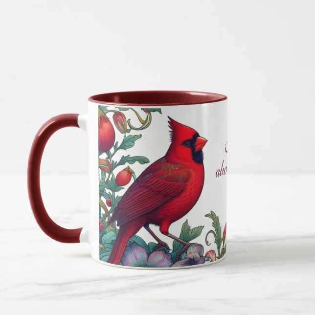 Red Cardinal Gifts Sympathy Keepsake Memorial Mug (Left)