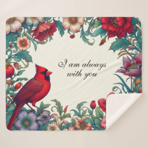 Red Cardinal Gifts Sympathy Keepsake Memorial Sherpa Blanket