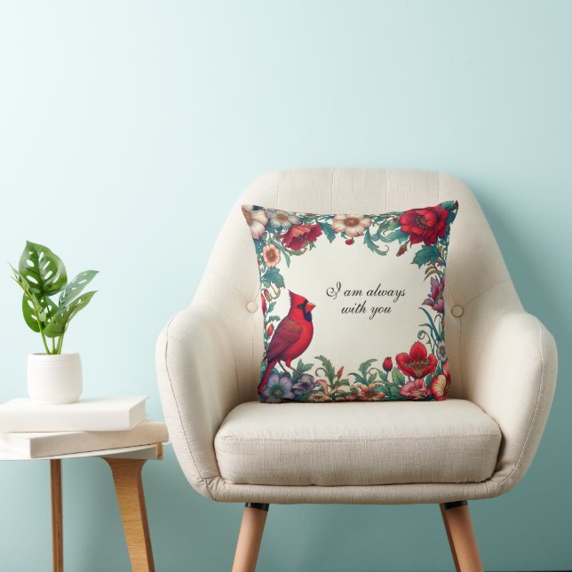 Red Cardinal Gifts Sympathy Keepsake Memorial Throw Pillow (Chair)