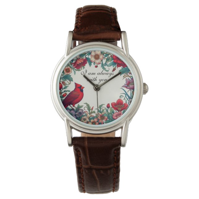 Red Cardinal Gifts Sympathy Keepsake Memorial Watch (Front)