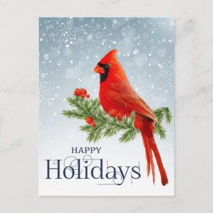 Red cardinal happy postcard