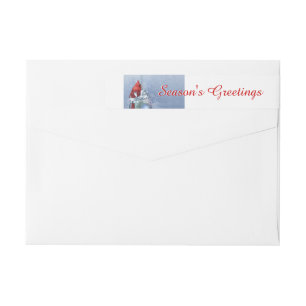 Red Cardinal Holiday Wrap Around Label