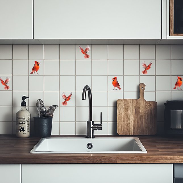 Red Cardinal in flight Ceramic Tile (Creator Uploaded)