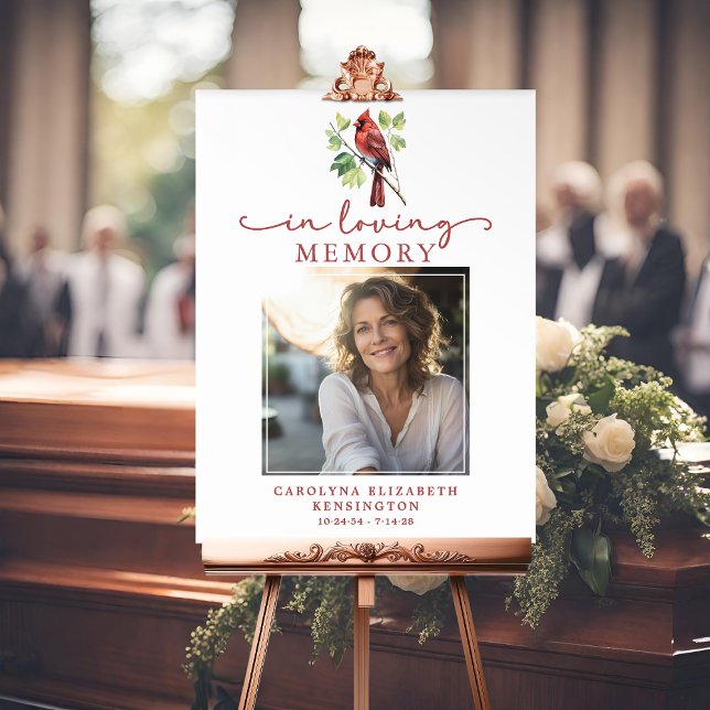 Red Cardinal In Loving Memory Funeral Memorial Foam Board (Red Cardinal In Loving Memory Funeral Memorial Foam Board)