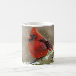 Red Cardinal in snow christmas Mug