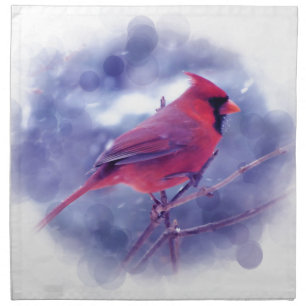 Red Cardinal in the Blizzard Napkin