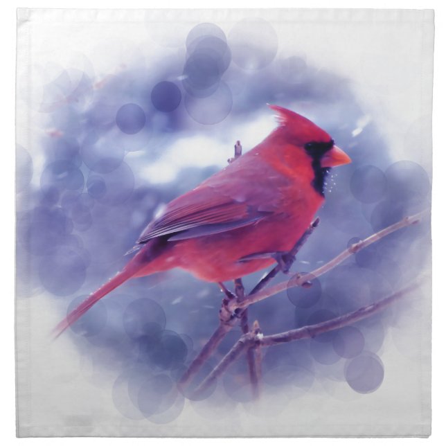 Red Cardinal in the Blizzard Napkin (Front)
