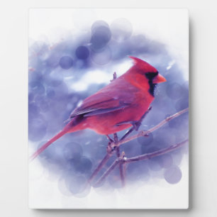 Red Cardinal in the Blizzard Plaque