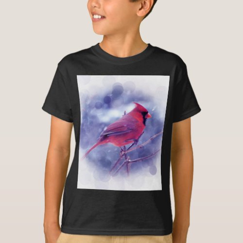 Red Cardinal in the Blizzard T_Shirt
