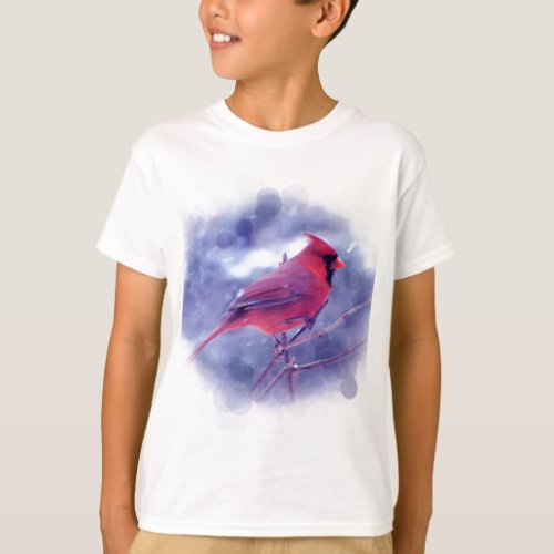 Red Cardinal in the Blizzard T_Shirt