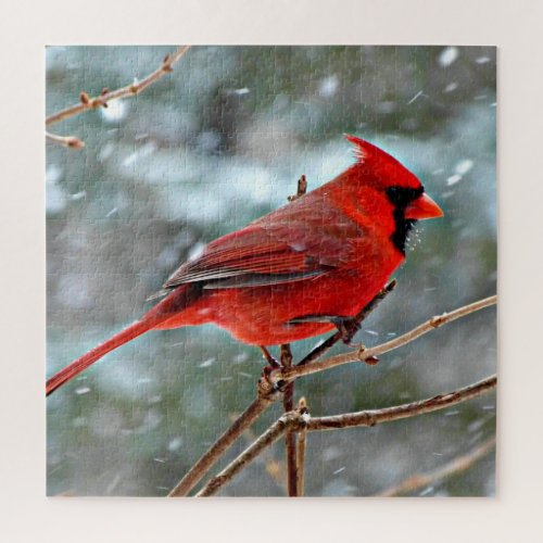 Red Cardinal in the Snow Jigsaw Puzzle