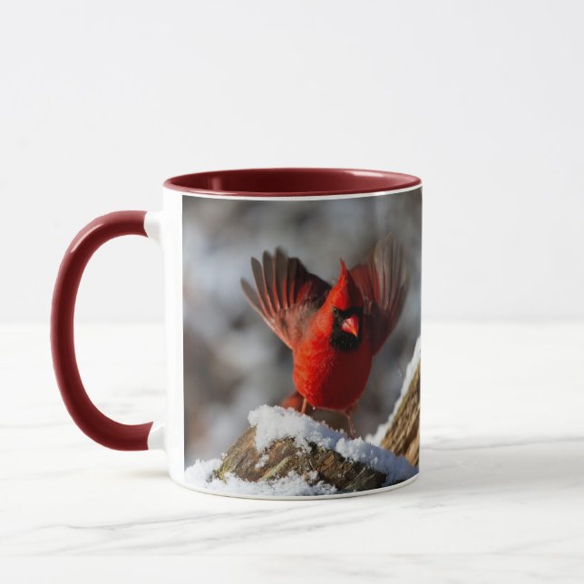 Red Cardinal in the Snow Mug (Left)