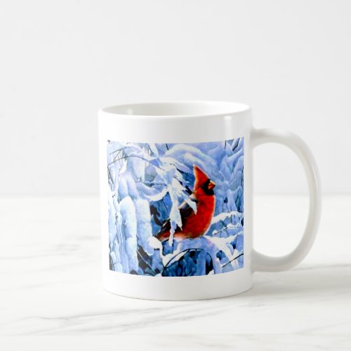 Red Cardinal In the Winter Snow Coffee Mug