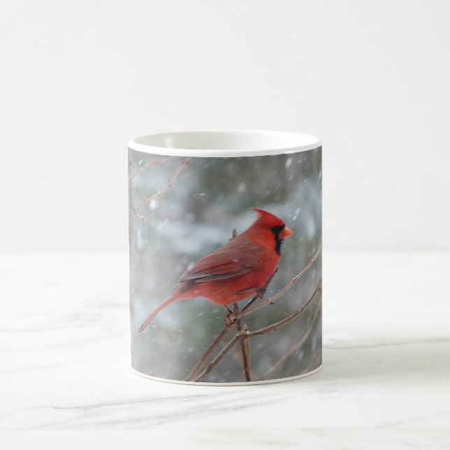 Red cardinal in Winter Coffee Mug (Center)
