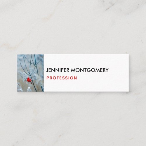 Red Cardinal in Winter Nature Photo Christmas Mini Business Card