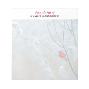 Red Cardinal in Winter Nature Photo Christmas Notepad